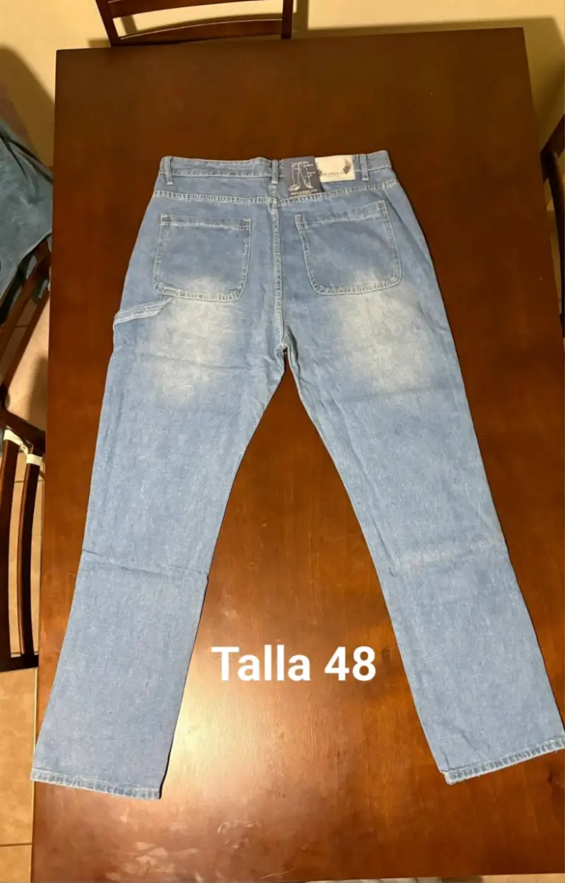 Jeans de mezclilla azul do le rodilla talla 48 - 2