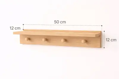 Repisa de Madera con Ganchos para Decoración Infantil - miniatura 2