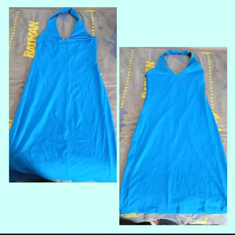 Vestido largo azul sin mangas
