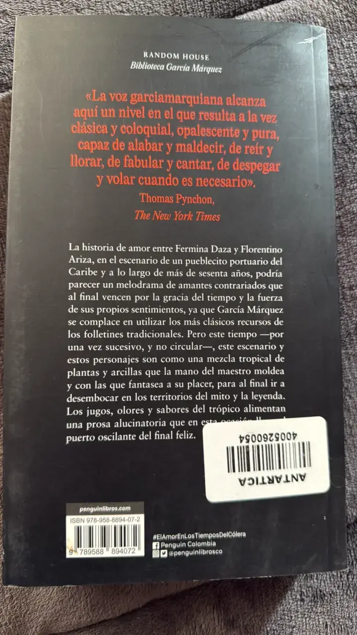 Libro El Amor en los Tiempos del Cólera de Gabriel García Márquez - 2
