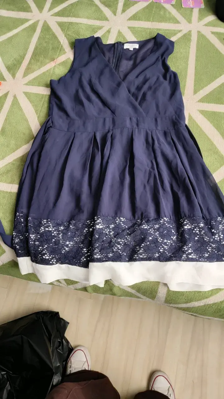 Vestido azul con encaje Apricot - 1