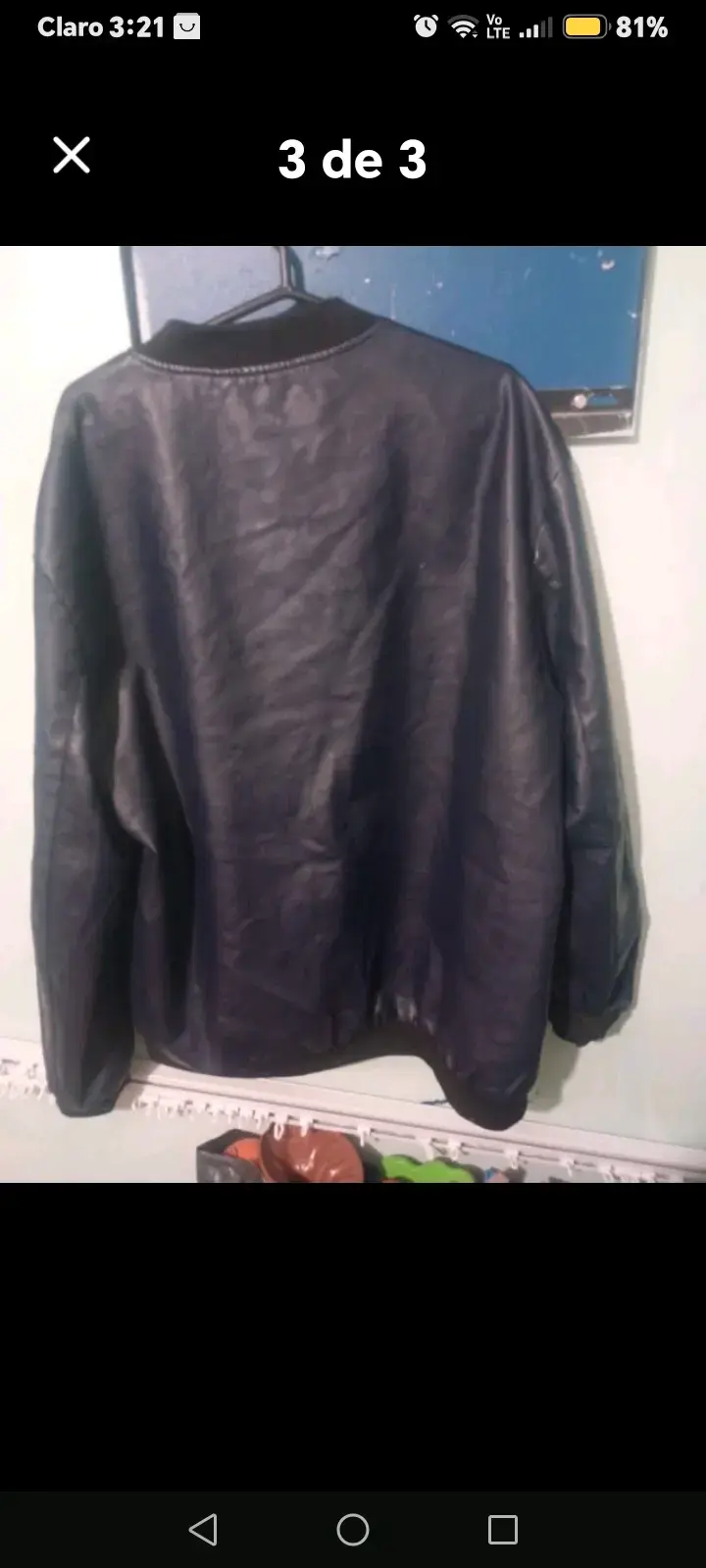 Chaqueta de cuero sintético negra para hombre - 2