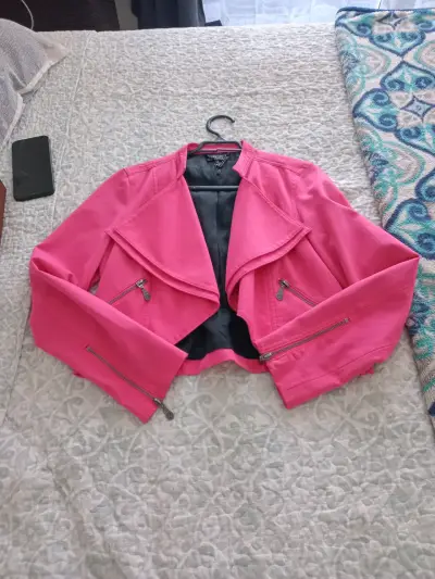 Chaqueta rosa con cierre metálico - miniatura 1