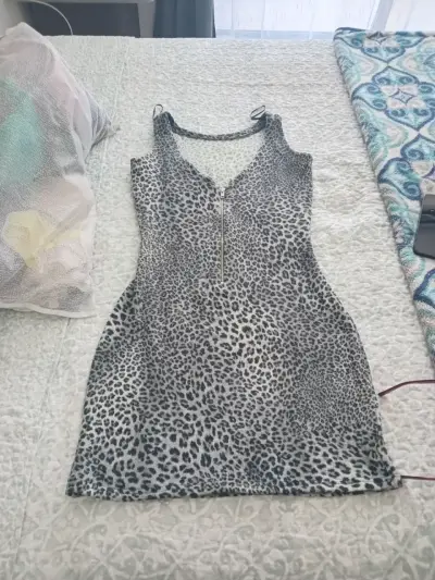 Vestido corto estampado animal print - miniatura 2