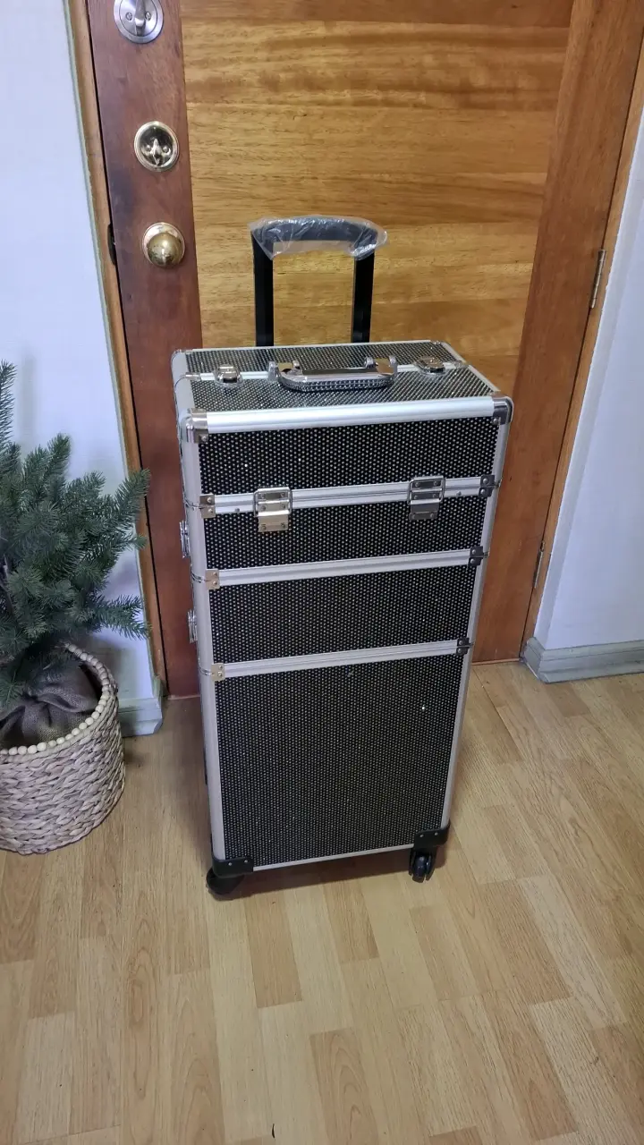 Maleta organizadora de maquillaje con ruedas