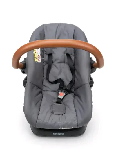 Coche de bebé negro con silla de auto Bebebus - miniatura 2