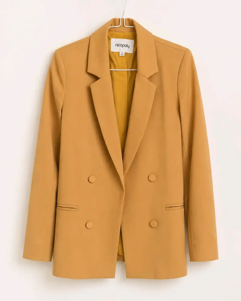 Blazer Doble Botonadura Mostaza Nicopoly Talla S