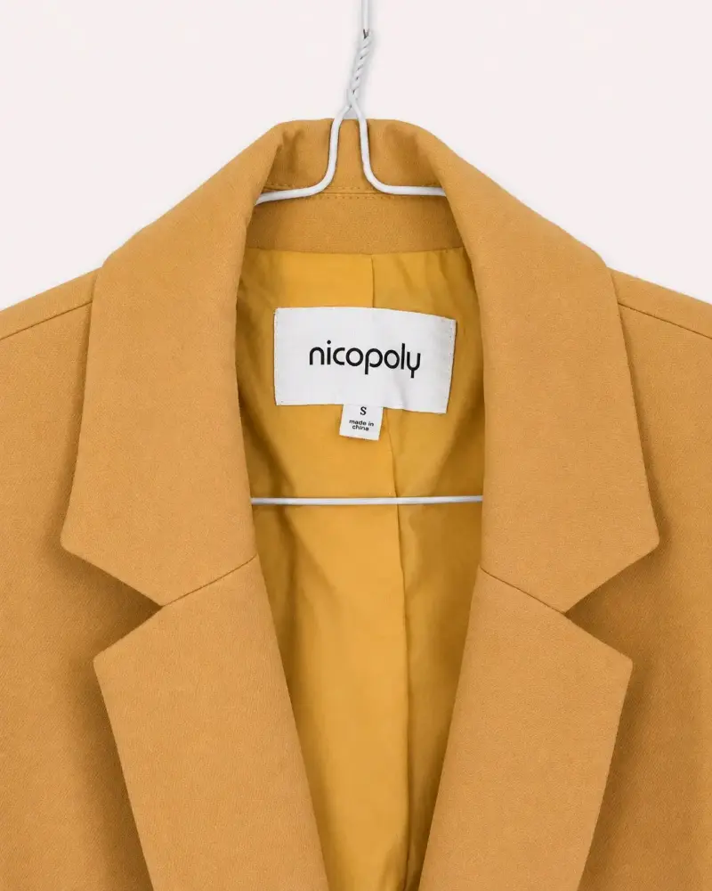 Blazer Doble Botonadura Mostaza Nicopoly Talla S - 2