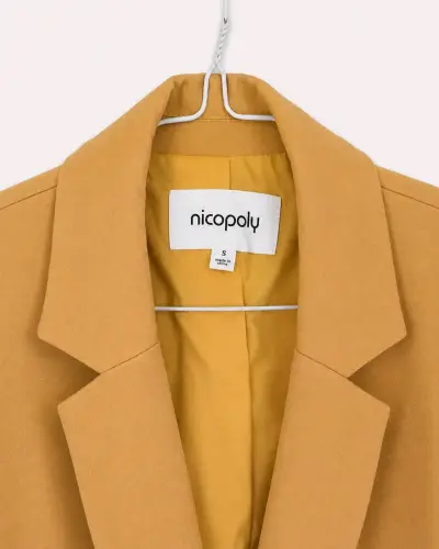 Blazer Doble Botonadura Mostaza Nicopoly Talla S - miniatura 2