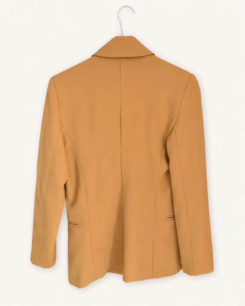Blazer Doble Botonadura Mostaza Nicopoly Talla S - 3