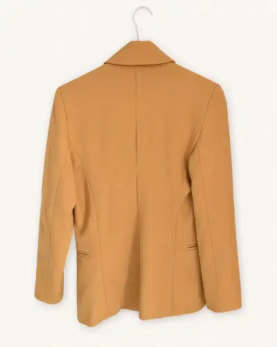 Blazer Doble Botonadura Mostaza Nicopoly Talla S - miniatura 3