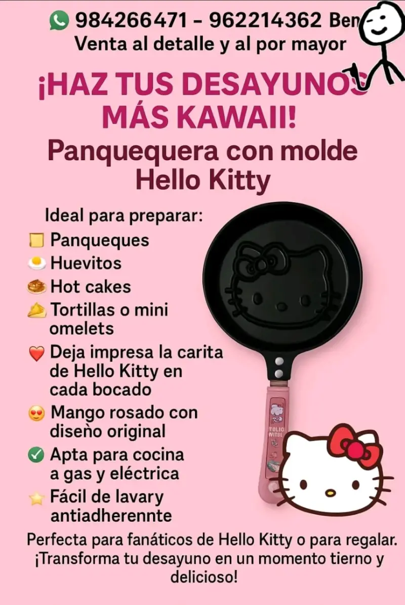 Panquequera con molde Hello Kitty antiadherente - 2