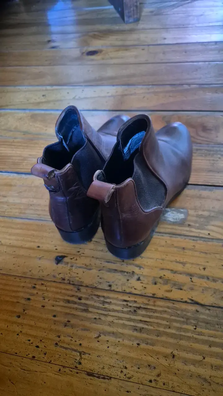 Botines de cuero marrón para mujer - 2
