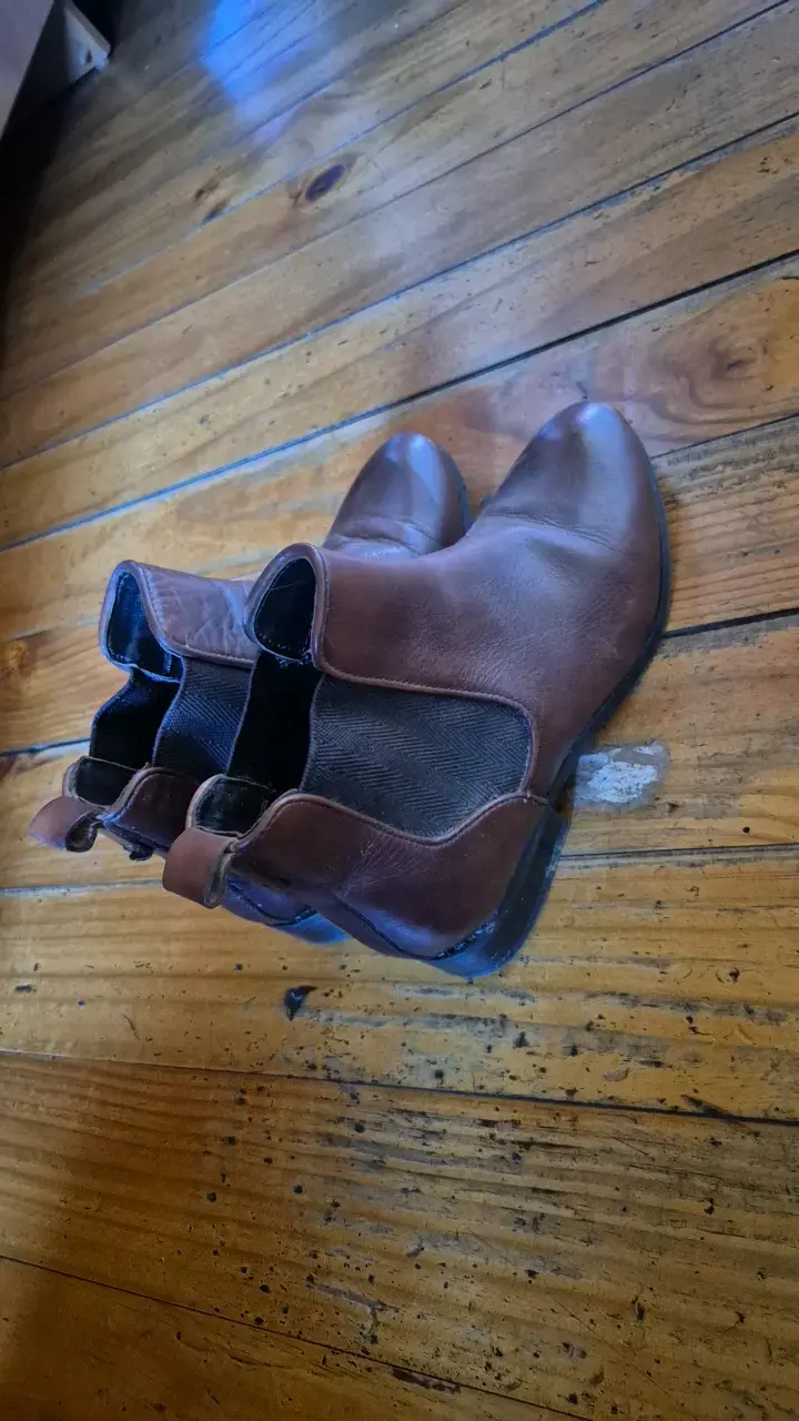 Botines de cuero marrón para mujer - 3