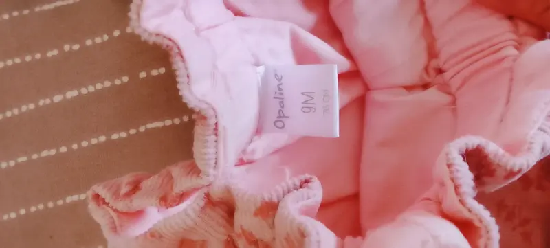 Jeans de cotele  de bebé niña rosados Opaline - 2