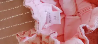 Jeans de cotele  de bebé niña rosados Opaline - miniatura 2