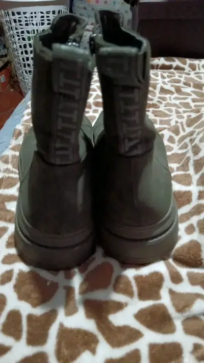 Botines de cuero verde con cierre Tamaris - miniatura 2