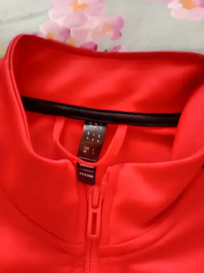 Chaqueta deportiva roja Adidas con cierre - miniatura 2