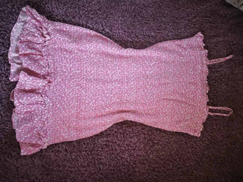 Vestido rosa con volantes Fashion Spark - 1