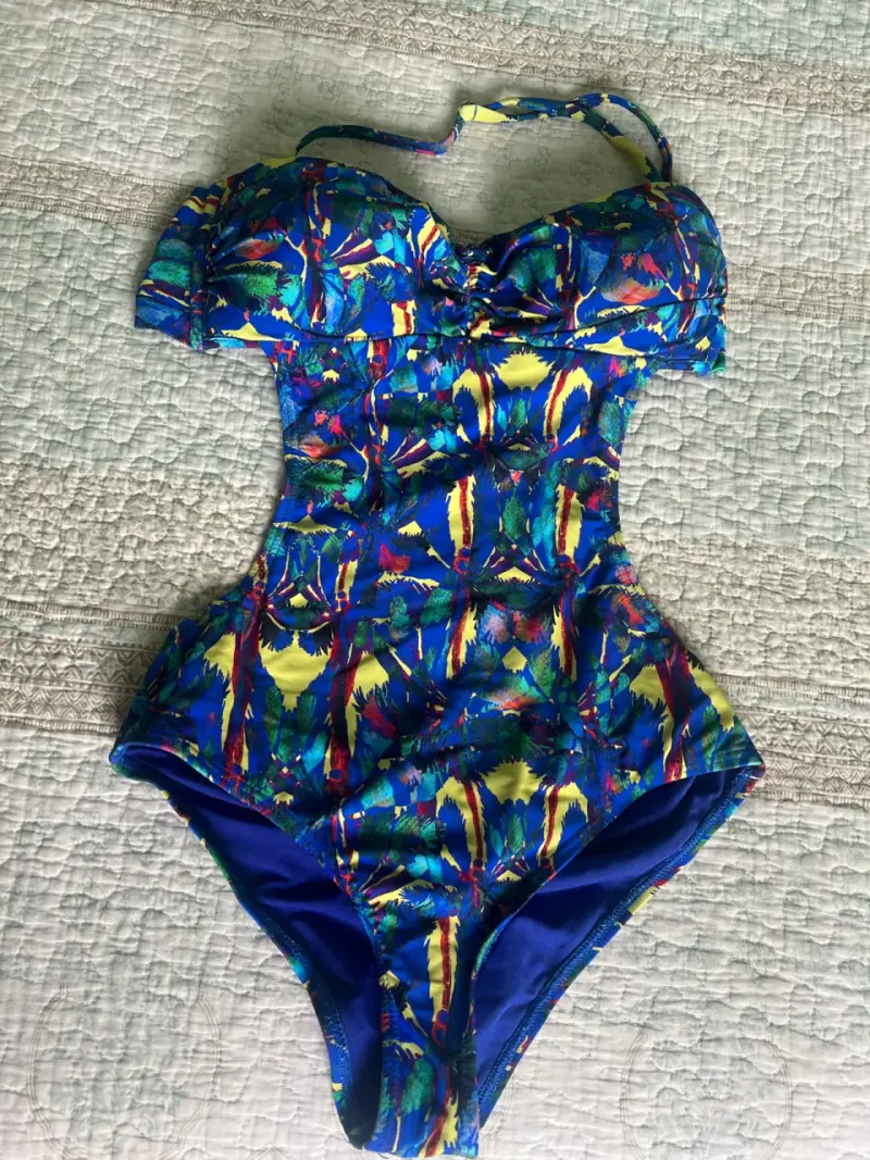 Traje de baño entero con estampado tropical - 2