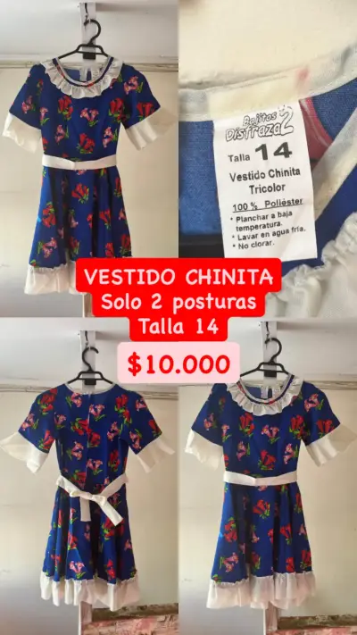 Vestido Chinita/Cueca Talla 14 - miniatura 1