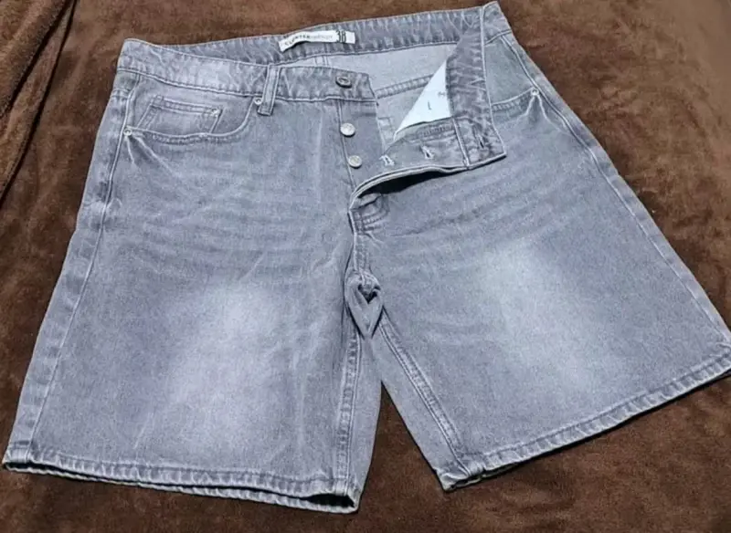 Shorts de mezclilla grises para hombre Cluster Trendy - 1