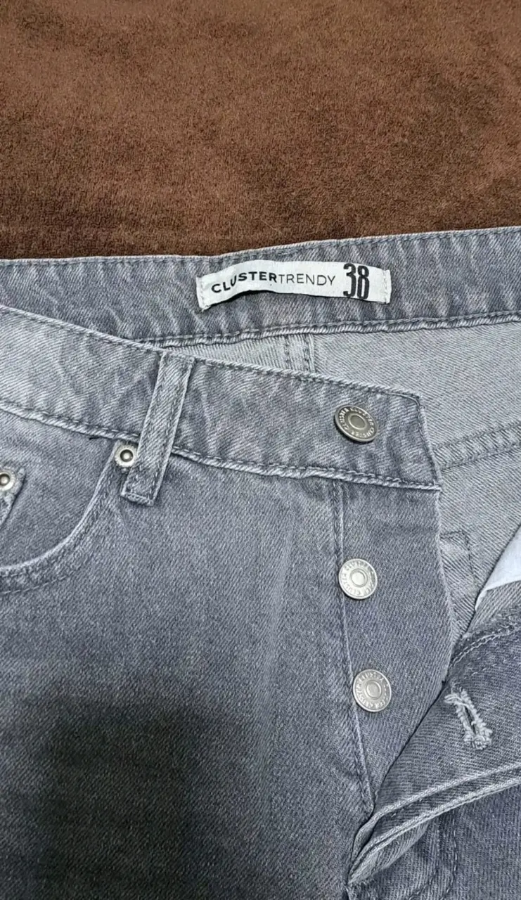 Shorts de mezclilla grises para hombre Cluster Trendy - 2