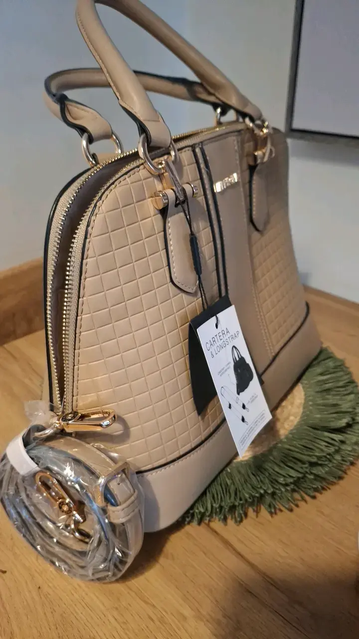 Cartera Amphora,Nueva beige con correa - 3