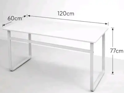 Escritorio blanco moderno de metal y madera - miniatura 3