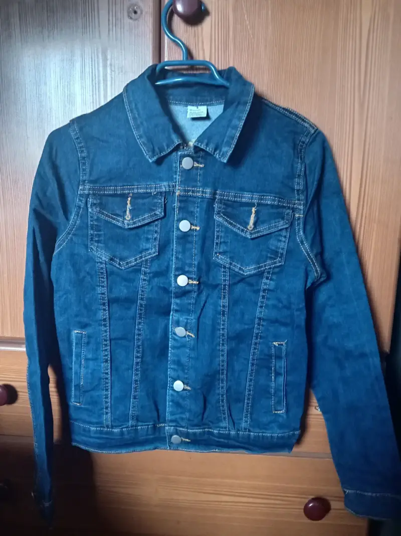 Chaqueta de mezclilla azul para mujer - 1