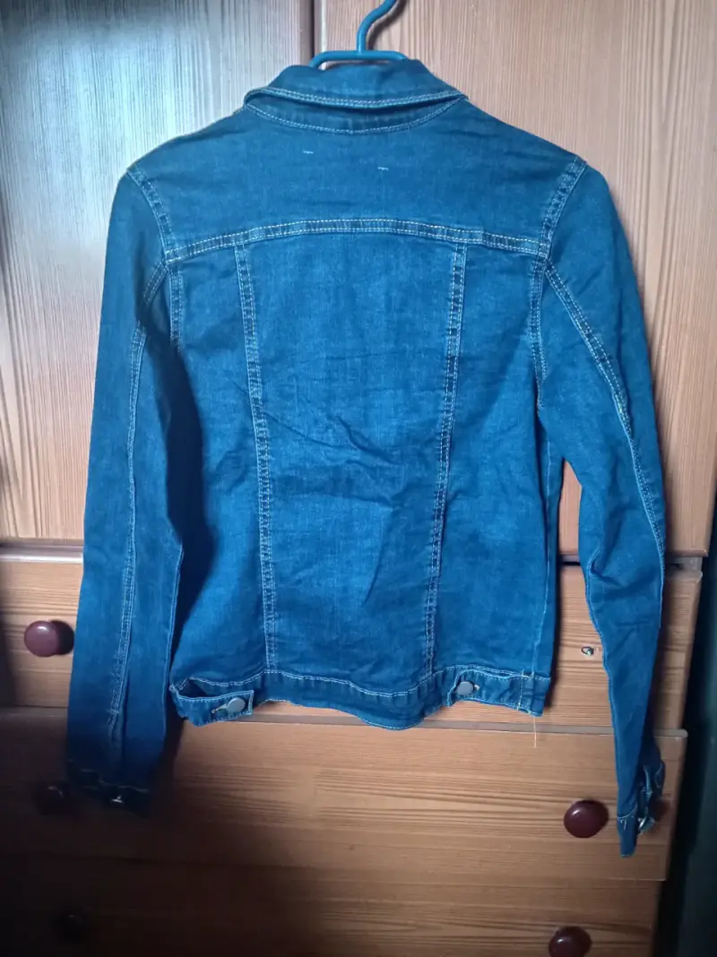 Chaqueta de mezclilla azul para mujer - 2