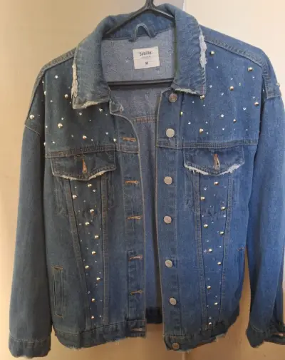 Chaqueta de mezclilla con perlas Sybilla - miniatura 1