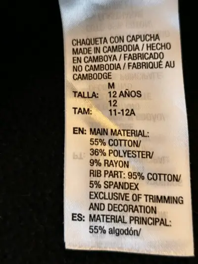 Poleron Adidas con capucha negra para niño - miniatura 1