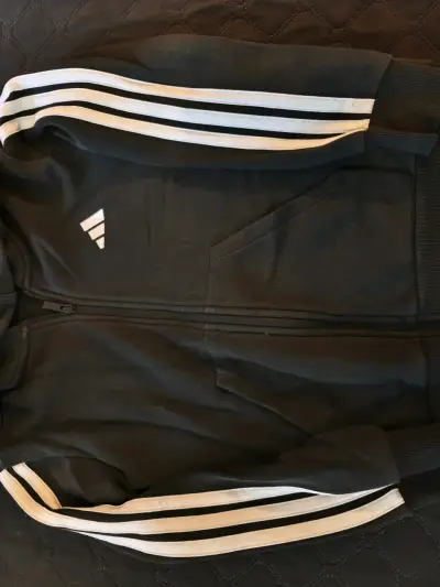 Poleron Adidas con capucha negra para niño - miniatura 2