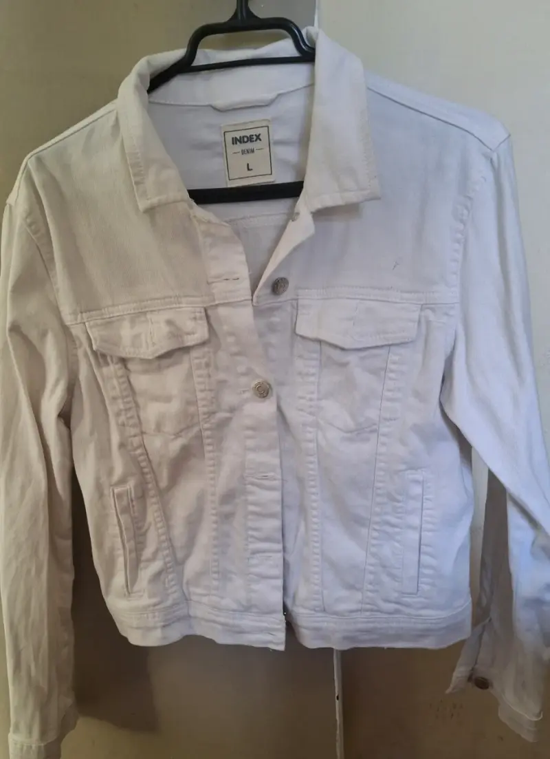 Chaqueta de mezclilla blanca Index talla L
