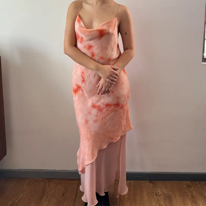 Vestido largo coral para mujer - 2