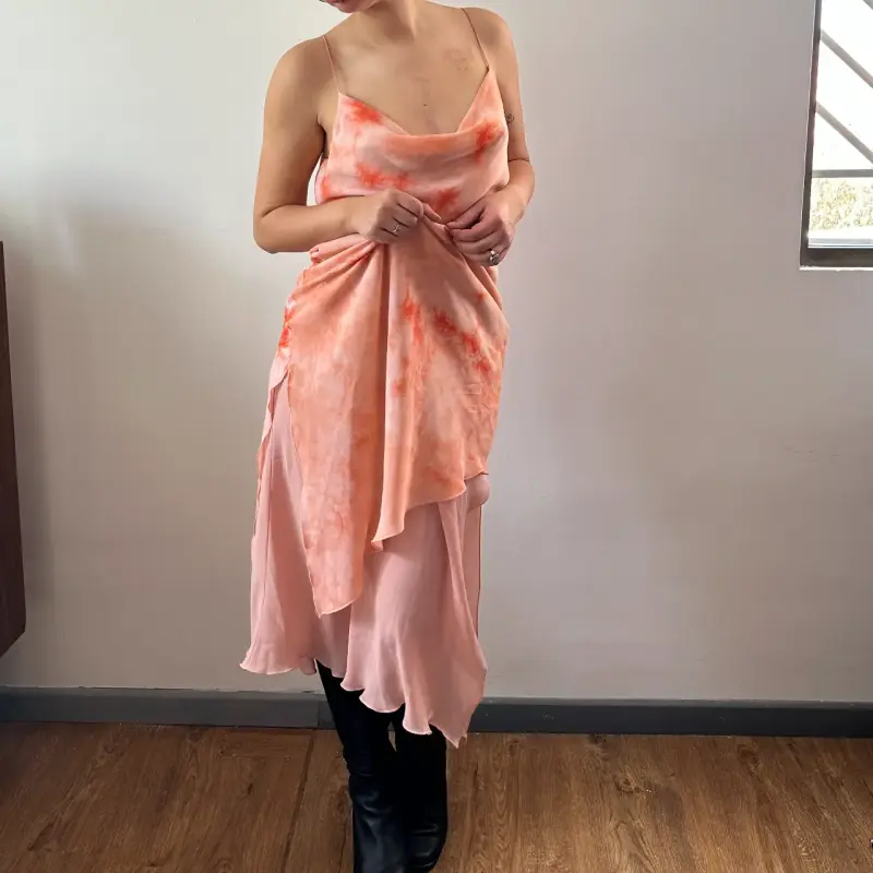 Vestido largo coral para mujer - 4