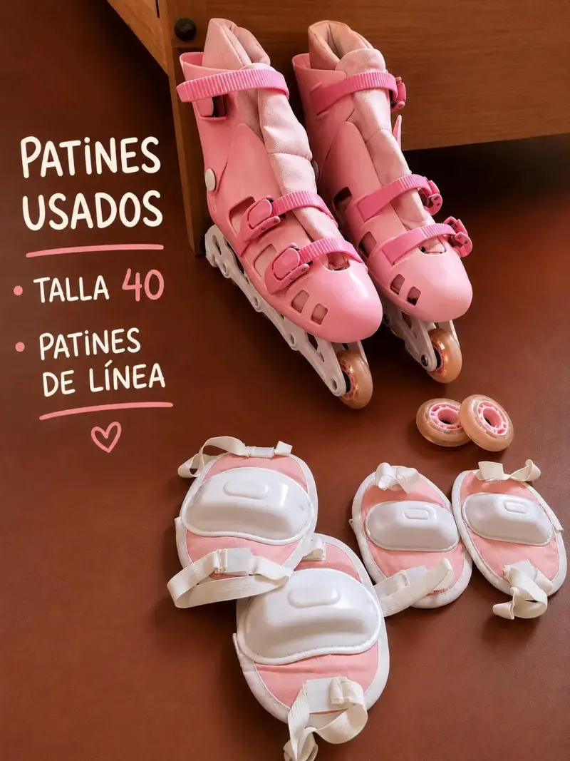 Patines de línea usados talla 40 con protecciones - 1