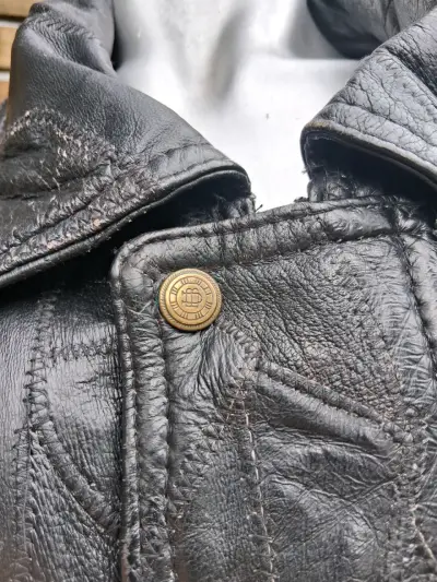 Chaqueta de cuero negra para hombre - miniatura 2