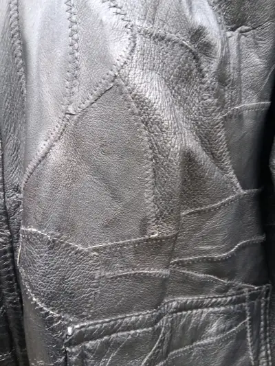 Chaqueta de cuero negra para hombre - miniatura 5