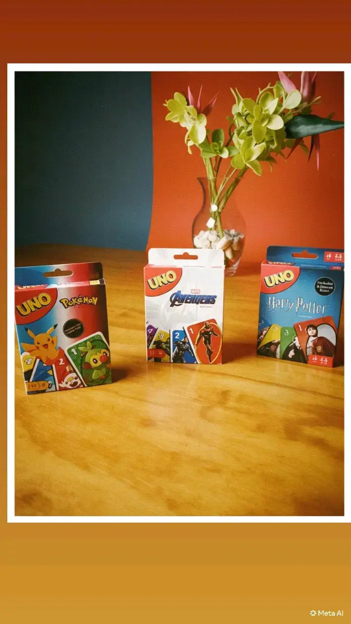 Set de Cartas UNO Pokémon, Avengers y Harry Potter - 1