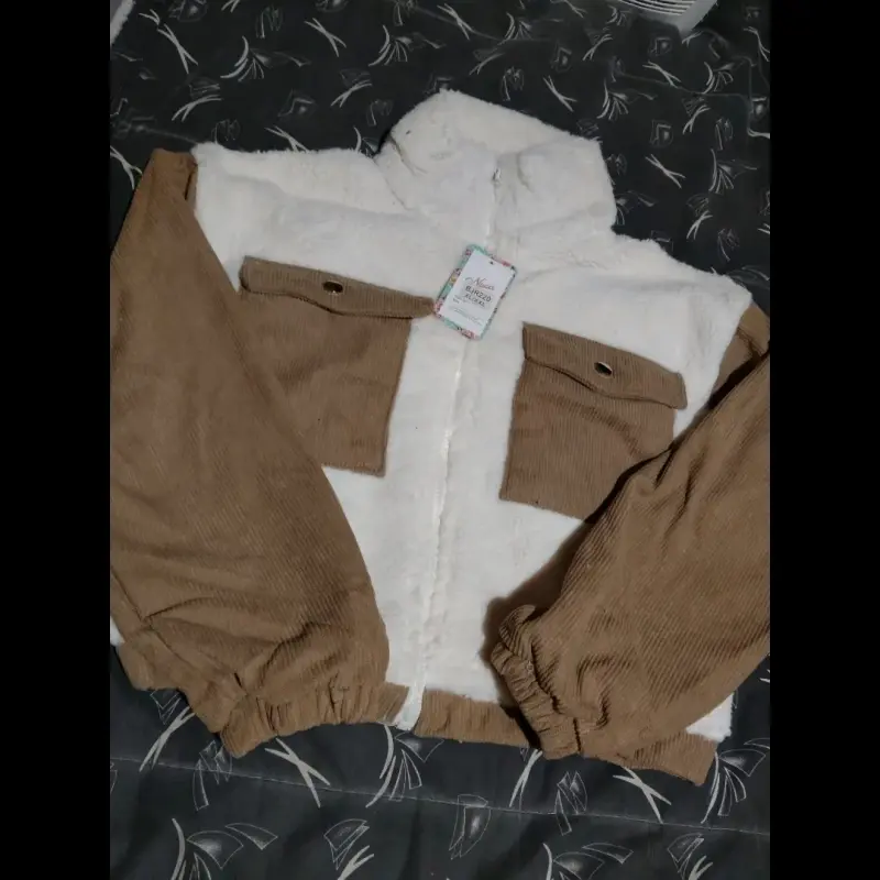 Chaqueta de mujer bicolor con bolsillos - 1