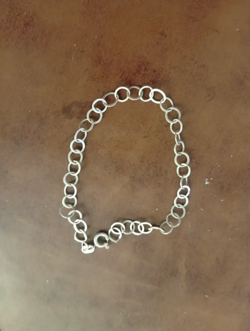 Pulsera de plata con eslabones grandes circulo - 1