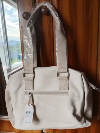 Bolso de mano beige con bolsillos - miniatura 2