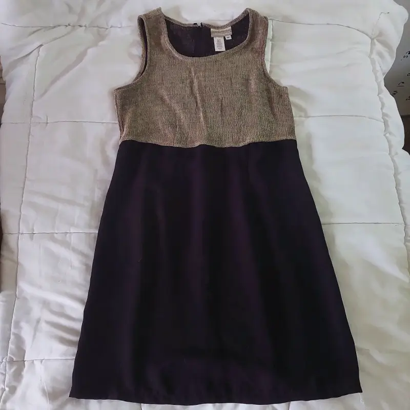 Vestido sin mangas bicolor elegante