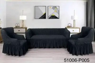 Fundas elásticas para sillones color turquesa - miniatura 4