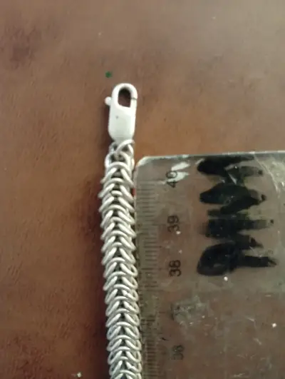 Collar de plata tejido grueso, confección artesano - miniatura 2