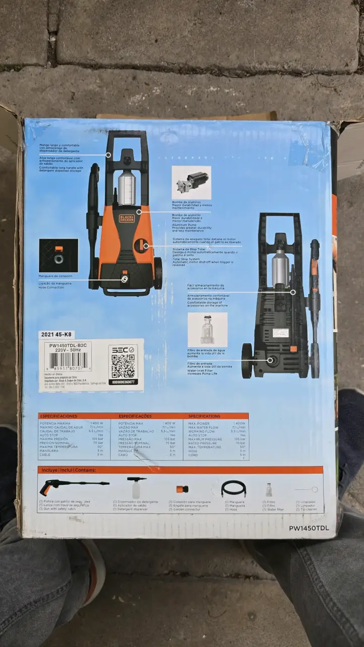 Hidrolavadora Black+Decker 1500 PSI / 1400W – - 5
