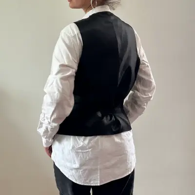 Chaleco de vestir negro para hombre - miniatura 3