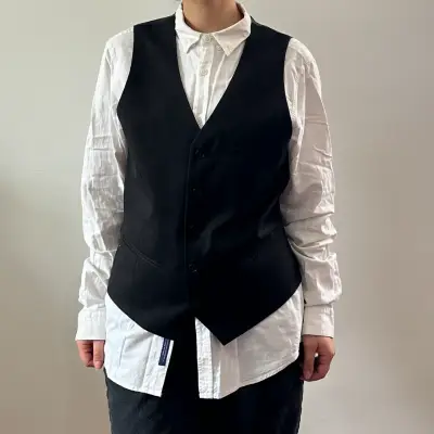 Chaleco de vestir negro para hombre - miniatura 4
